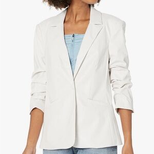 Ivory vegan leather jacket by Cinq a Sept size 6